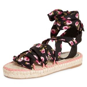 New Authentic Prada Wraparound Espadrille Platform Sandal